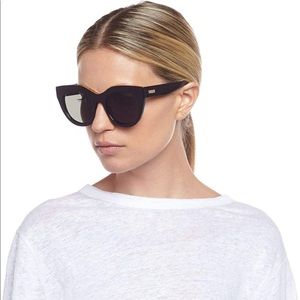 Le Specs Air Heart Sunglasses Black/Gold